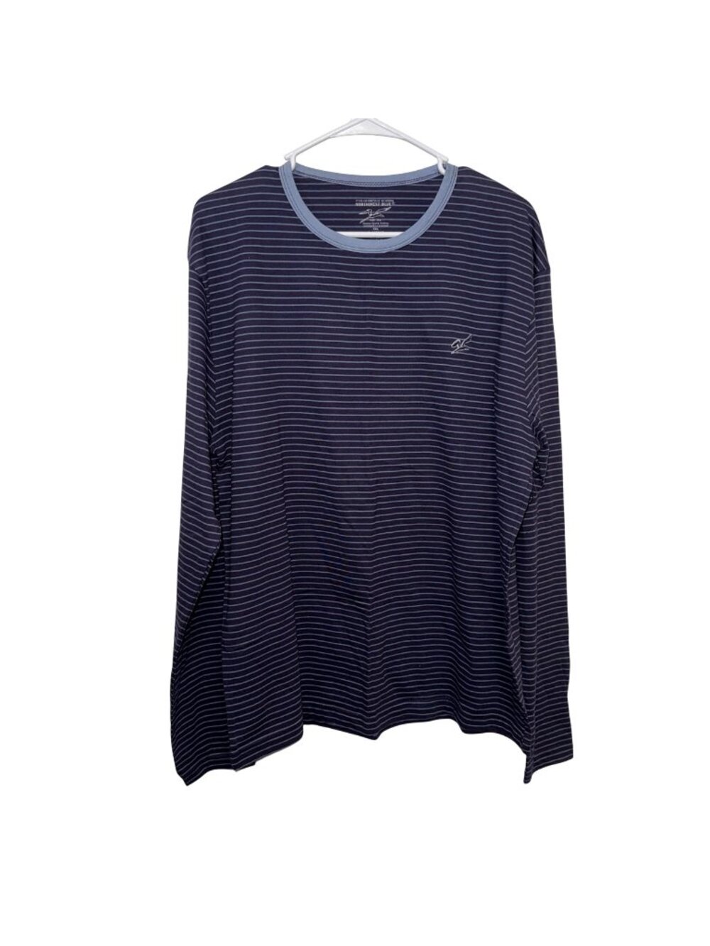 Northwest Blue Mens XXL Navy & Light Blue Striped Long Sleeve Crewneck Shirt